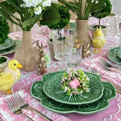 Toile de Jouy Birds Pink Tablecloth