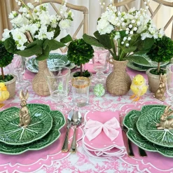 Toile de Jouy Birds Pink Tablecloth