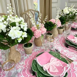 Toile de Jouy Birds Pink Tablecloth