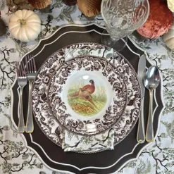 Toile de Jouy Birds Tablecloth in Sage