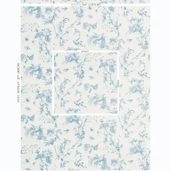 Toile De La Prairie Fabric in Blue