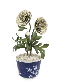 Tole Flower Potted Ranuculas