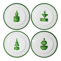 Topiary Dinner Plates in Multi, Set of 4