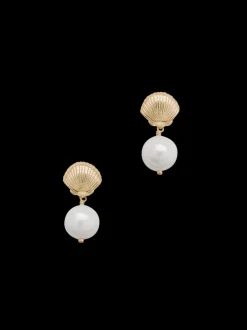 Tori Earrings in Gold & White
