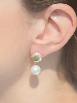 Tori Earrings in Gold & White