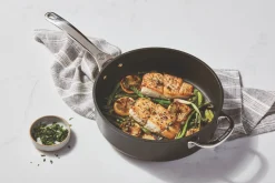 Toughened Nonstick PRO 4-1/4 qt. Saute Pan with Helper Handle & Glass Lid