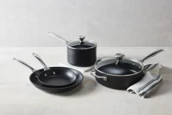 Toughened Nonstick PRO 6-Piece Set (8" Fry Pan, 10" Fry Pan, 3 qt. Saucepan w/Lid, 4.25 qt. Saute Pan w/Lid)