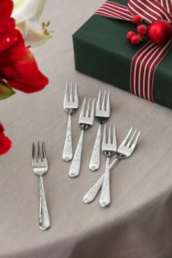 Toys Delight Flatware Cake Forks in Silver, Set of 6