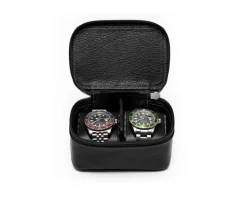Travel Watch Case No. 257 in Vintage Black Leather