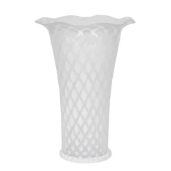 Trellis 9" Flared Vase in White