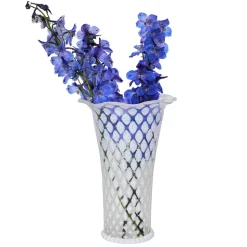 Trellis 9" Flared Vase in White