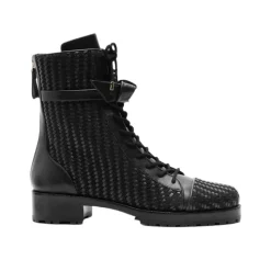 Tresse Combat Bootie in Black
