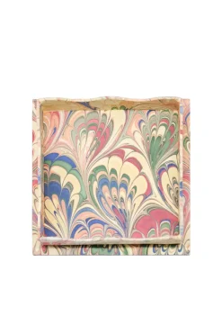 Trinket Cocktail Napkin Tray in Multicolor Marbling