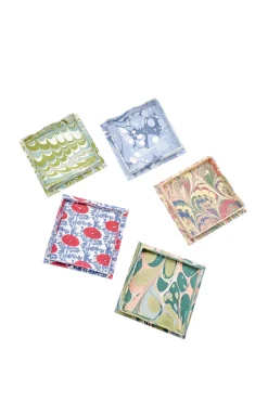 Trinket Cocktail Napkin Tray in Multicolor Marbling