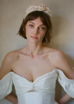 Triple Rosette Faille Headband