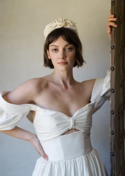 Triple Rosette Faille Headband