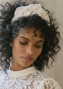 Triple Rosette Faille Headband