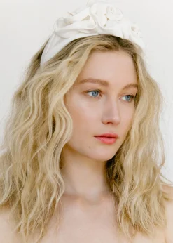 Triple Rosette Faille Headband