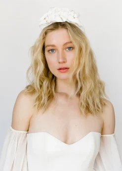 Triple Rosette Faille Headband