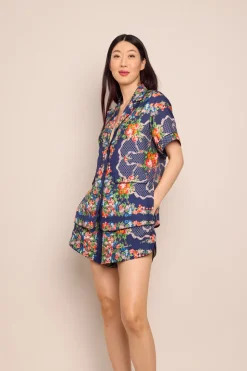Trish Shorts in Gemma Scarf Navy