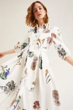 Trixie Floor Length Silk Shirt Dress x Marieluise Bantel