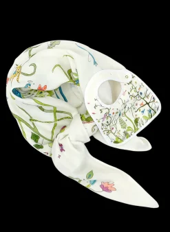 Tropical Chinoiserie Shawl Blanket & Bib Set