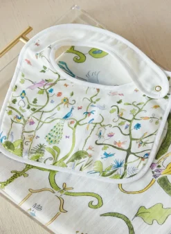 Tropical Chinoiserie Shawl Blanket & Bib Set