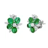 Tropical Paradise Rainforest Mini Emerald Stud Earrings