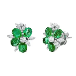 Tropical Paradise Rainforest Mini Emerald Stud Earrings