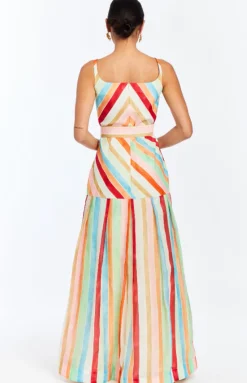 Tropicana Gown in Cabana Stripe