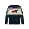 Truck-Intarsia Holiday Cotton Sweater