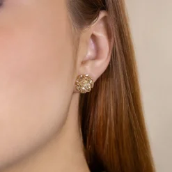 Tuberose Diamond Stud Earrings