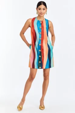 Tuesday Shift Mini Dress in Abstract Autumn