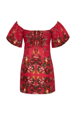 Tully Mini Dress in Gemma Scarf Pink