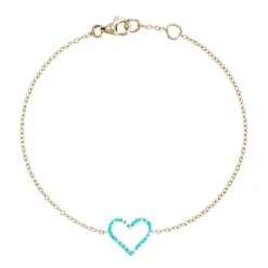 Turquoise Heart Charm Bracelet