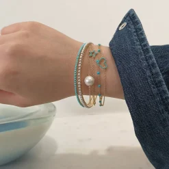 Turquoise Heart Charm Bracelet