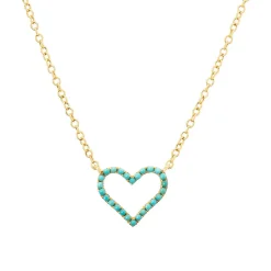 Turquoise Heart Charm Necklace