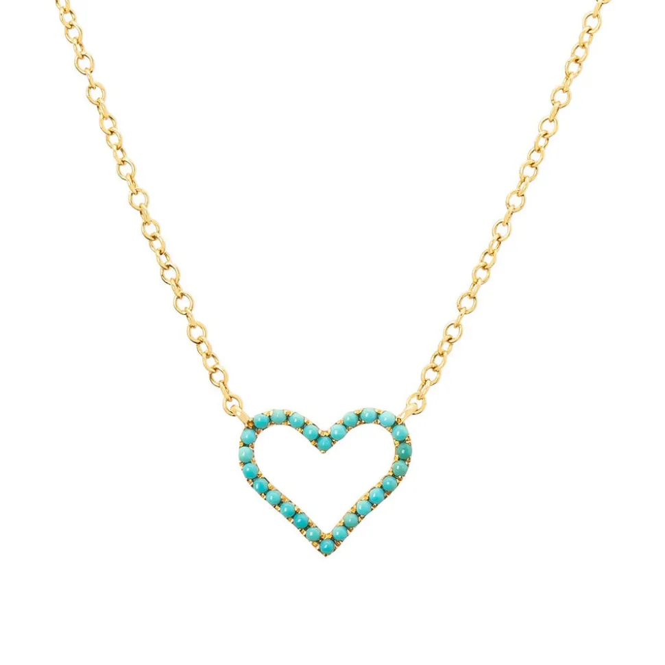 Turquoise Heart Charm Necklace