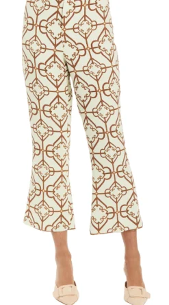 Tuxedo Crop Kick Pants in Quatrefoil Tile