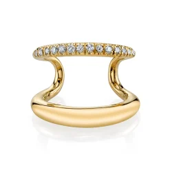 Twin Tusk Ear Cuff with White Pavé Diamonds