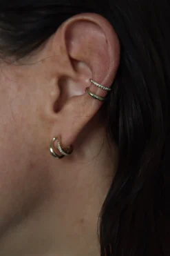 Twin Tusk Ear Cuff with White Pavé Diamonds