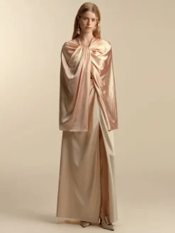 Twist Capelet in Pale Peach