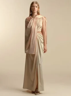 Twist Capelet in Pale Peach