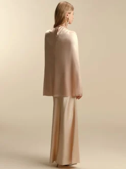 Twist Capelet in Pale Peach