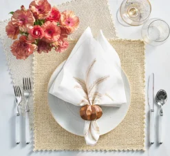 Twist Napkin Ring in Brown & Gold, Set of 4