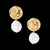 Two Tiered White Keshi Pearl Earrings