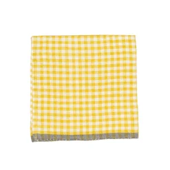 Two-Tone Gingham Napkins in Natural & Aqua, Set of 4