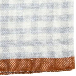 Two-Tone Gingham Napkins in Natural & Aqua, Set of 4