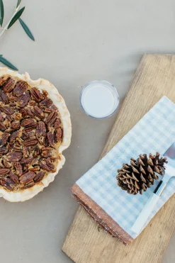 Two-Tone Gingham Napkins in Natural & Aqua, Set of 4