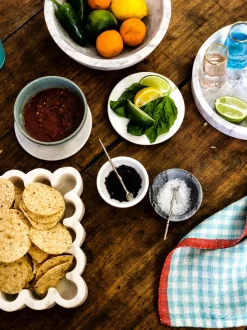 Two-Tone Gingham Napkins in Grey & Dijon, Set of 4